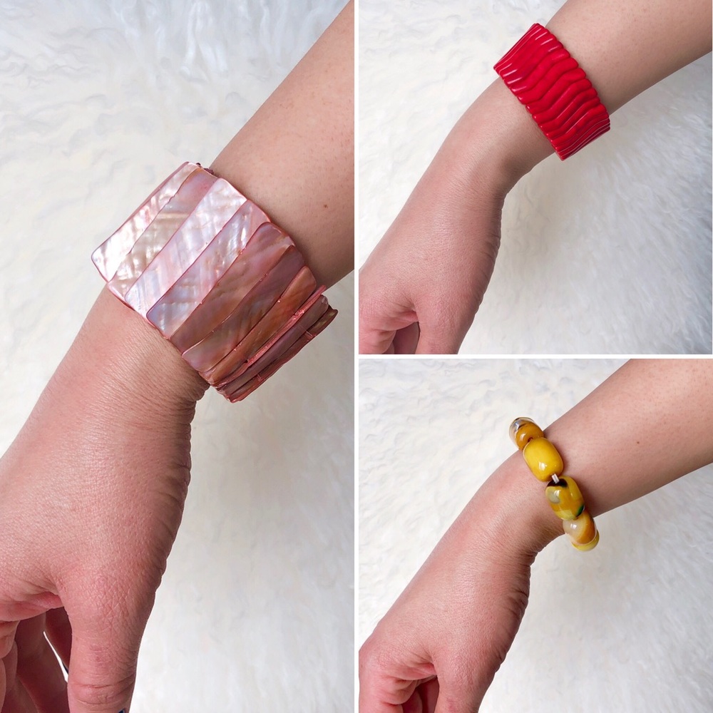 Bundle of 3 Pretty Shell & Stone Bracelets
